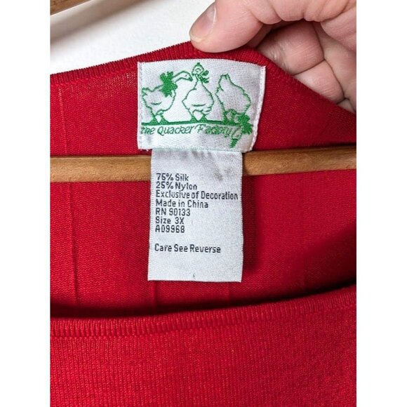 Quacker Factory Sweater Size 3X Silk Knit Beaded Christmas Grandma Snowflake - Picture 3 of 9